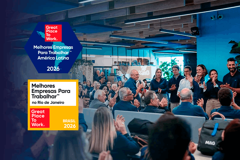 Colaboradores MAG Seguros e selos GPTW Rio e Latam